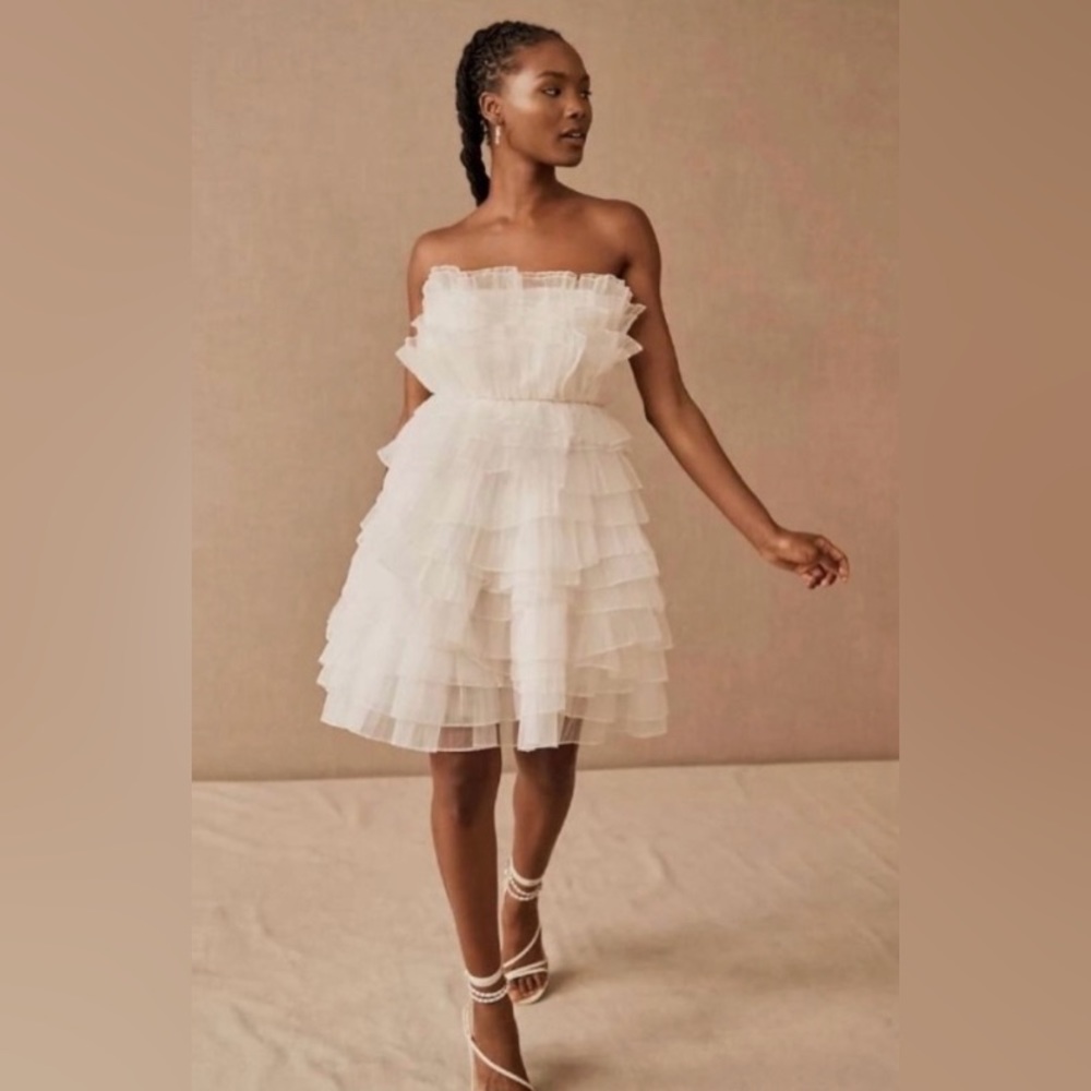 BHLDN ruffled mini dress